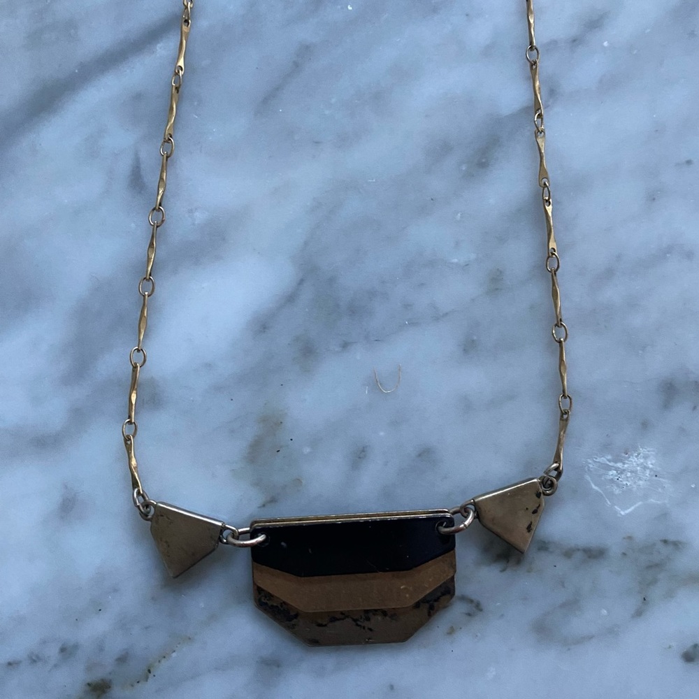 Madewell 1937 bronze and black necklace, 19" chain